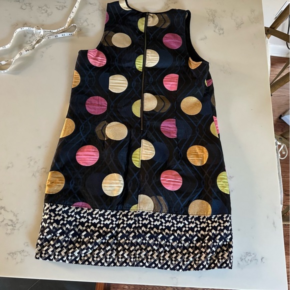 Anthropologie Maeve Tilde Jacquard Shift Navy Shimmer Dot Lace Dress Size M-C18 - Picture 11 of 13